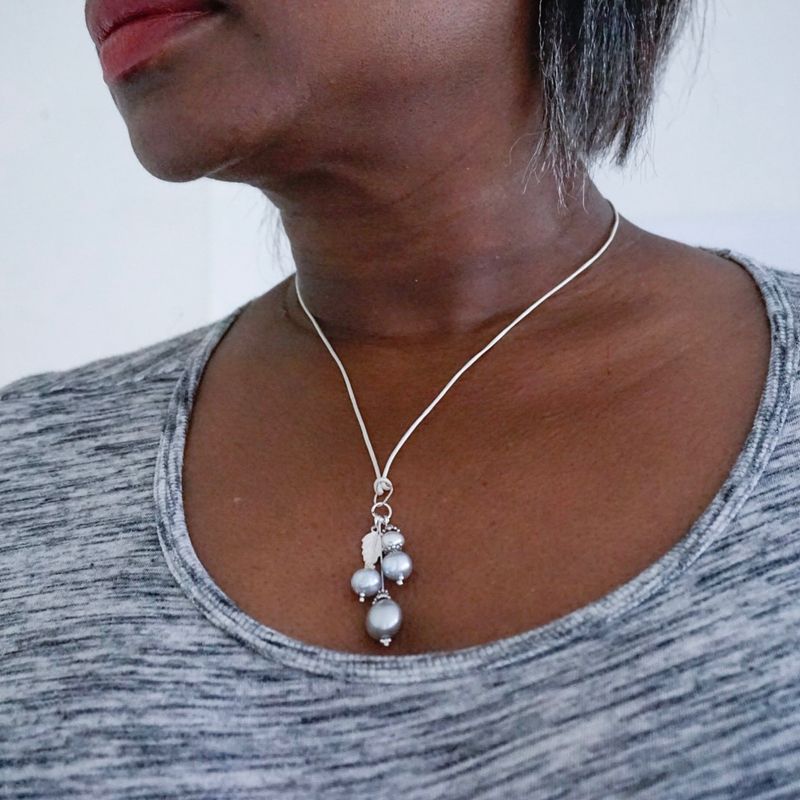 Grey Pearl Necklace, Pearl Pendant Necklace, Multi Pendant Necklace, Elegant Necklace, Baroque Pearls